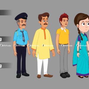 2D Indian Character Rig Bundle JICRBX3 (Adobe Animate Vector)