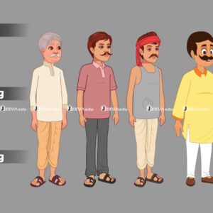 Desi People Character Pack JDPCPX5 (Adobe Animate Vector)