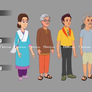 Indian Cartoon Character Collection ICCCX6 (Adobe Animate Vector)
