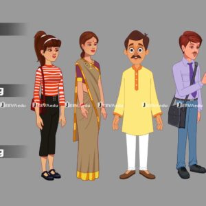 Indian Family Character Collection JIFCCX8 (Adobe Animate Vector)