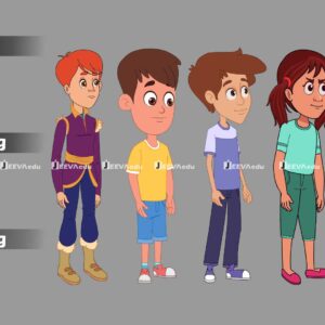 Indian Kids Character Pack JIKCPX9 (Adobe Animate Vector)