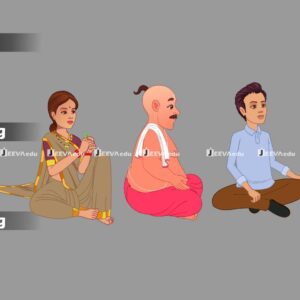 Sitting Pose Cartoon Characters JSPCCX1 (Adobe Animate Vector)